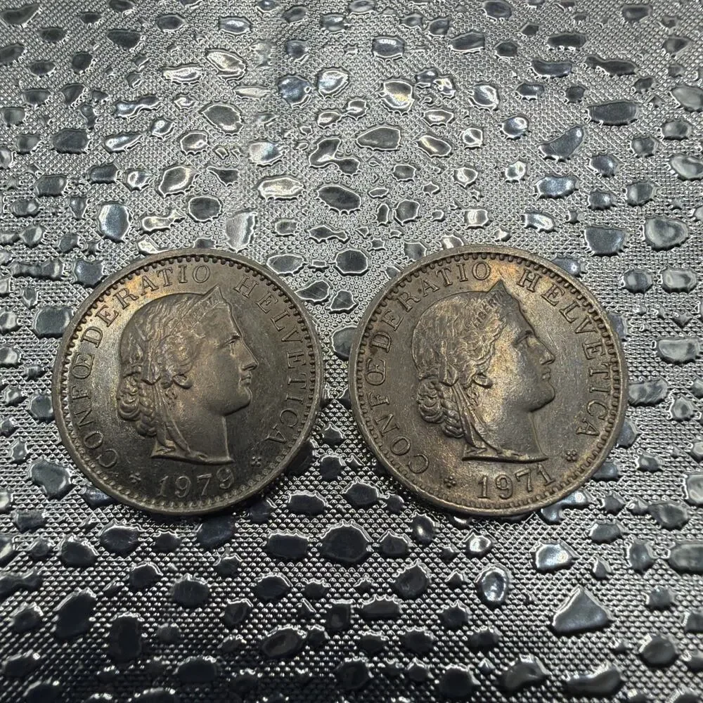 1971 1979 Switzerland Helvetica 20 Rappen Lot Of 2